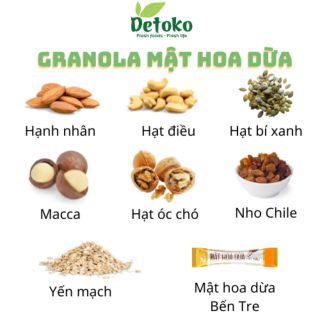 Tên sản phẩm: Granola Mật Hoa Dừa 300g - Detoko Food