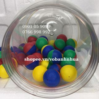 Sỉ 1000 vỏ trái banh nhựa thái (vỏ bi nhựa), made in Thái Lan, size chuẩn ~28mm, tinh xảo, vỏ dày dạng ghép đôi, khít, lỗ 2 mm. 1 hộp là 1000 trái banh tròn.