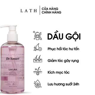 Dầu gội Dr.Smart Sakura giúp giảm gãy rụng, thơm mùi hoa anh đào, dầu gội biotin collagen 300ml - Lath beauty
