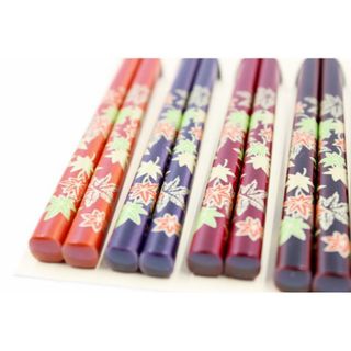 Set 5 đôi đũa hoa xanh,hoa đỏ, lá phong (mẫu mới - Made in Japan) giá sỉ