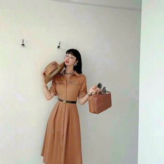 Đầm xoè dáng midi cao cấp DR8652