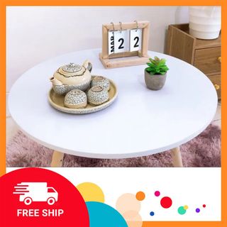 Bàn Tròn Bàn Trà Sofa Ngồi Bệt Đường Kính 60cm Cao 39cm, Làm Bàn Ăn, Bàn Học, Decor Nhà Cửa Xinh Xắn