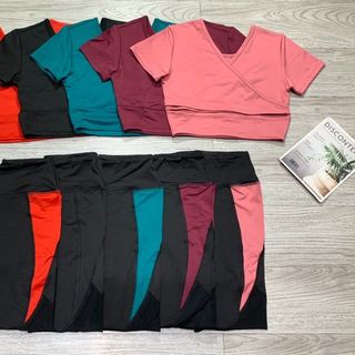 SET BỘ ÁO CROP CÓ KHE NHÉT MÚT QUẦN DÀI PHỐI LƯỚI (hàng nhặt size) Siêu Đẹp Giá Sỉ