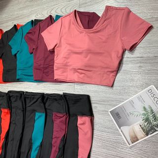 SET BỘ ÁO CROP CÓ KHE NHÉT MÚT QUẦN DÀI PHỐI LƯỚI (hàng nhặt size) Siêu Đẹp Giá Sỉ