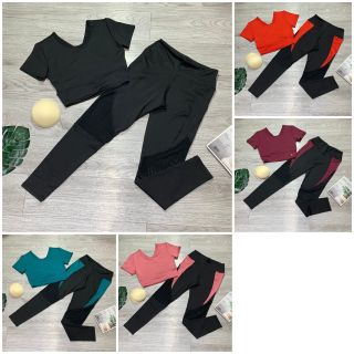 SET BỘ ÁO CROP CÓ KHE NHÉT MÚT QUẦN DÀI PHỐI LƯỚI (hàng nhặt size) Siêu Đẹp Giá Sỉ