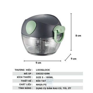 Máy xay tỏi ớt mini, xay rau củ cầm tay siêu tiện lợi 180ml Dụng cụ băm rau củ quả mini cầm tay