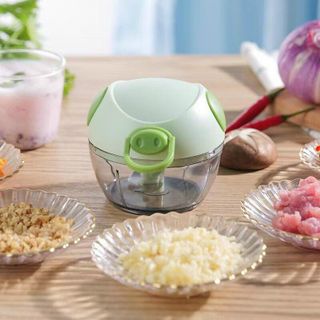 Máy xay tỏi ớt mini, xay rau củ cầm tay siêu tiện lợi 180ml Dụng cụ băm rau củ quả mini cầm tay