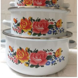 Bộ 3 nồi tráng men cao cấp( Giao họa tiết ngẫu nhiên)