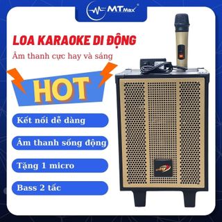 Loa Karaoke Di Động AT T8, Bass 20, Tặng 1 Micro Không Dây