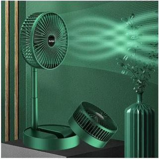 Quạt Tích Điện Gấp Gọn, Quạt Mini Để Bàn Xoay 180 Độ, 3 Tốc Độ Gió, Cổng Sạc USB