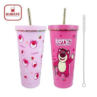 Bình giữ nhiệt ILIKEFE họa tiết gấu dÂu Lotso bằng inox 304 750ml