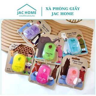 Hộp 50 Miếng Xà Phòng Giấy rửa tay bỏ túi mang đi du lịch công các dã ngoại xà phòng giấy Nhật Bản