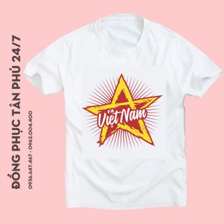 Áo thun team building Việt Nam, đồng phục đi biển, vải cotton 4 chiều mềm mịn