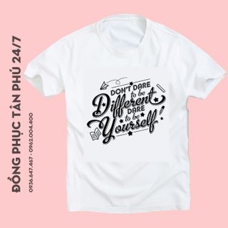 Áo thun team building to be yourself, đồng phục đi biển, vải cotton 4 chiều mềm mịn