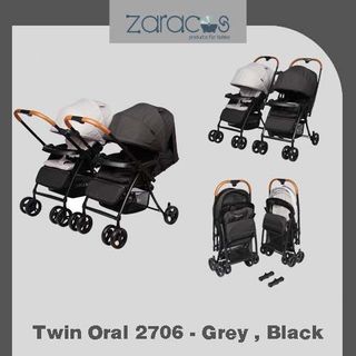Xe đẩy đôi tách rời , hai chiều cho bé Zaracos Twin Oral 2706 - Grey , Black giá sỉ