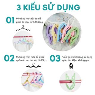 Móc gấp đa năng nhựa cứng treo quần áo