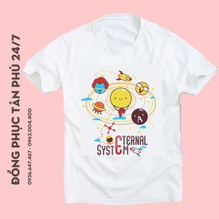 Áo thun team building system, đồng phục đi biển, vải cotton 4 chiều mềm mịn