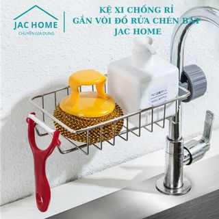 Kệ gắn vòi xi mạ chống rỉ sét khay treo vòi nước rửa chén vòi sen