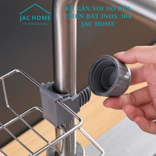 Kệ gắn vòi INOX 304 khay treo vòi nước rửa chén vòi sen