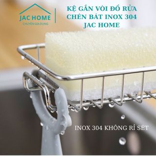 Kệ gắn vòi INOX 304 khay treo vòi nước rửa chén vòi sen