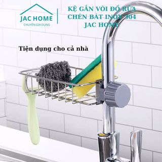Kệ gắn vòi INOX 304 khay treo vòi nước rửa chén vòi sen