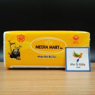 Giấy ăn Media Mart 300 tờ/3 lớp gấu trúc dai mềm mịn