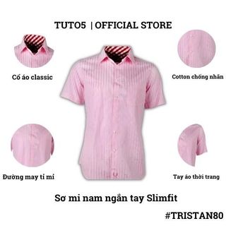 Áo sơ mi ngắn tay nam TUTO5 công sở, kẻ sọc Slim fit Short Sleeve Shirt chống nhăn, mát mẻ, trẻ trung TRISTAN80