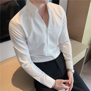 Áo Sơ Mi Nam Cổ V TUTO5 Menswear Kiểu Cổ Mới Hàn Quốc Cao Cấp Với Dáng Cổ V Thời Trang Lịch Lãm