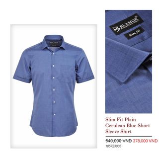 Áo sơ mi ngắn tay nam TUTO5 Menswear công sở cao cấp Slim fit Navy Check Short Sle Shirt chống nhăn, thoải mái 105723003 giá sỉ