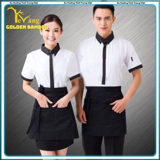 Tạp dề ngắn phục vụ đen vải DÙ CAO CẤP