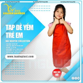 Tạp dề cho bé cao cấp từ 5 10 tuổi Màu ĐỎ vải kaki