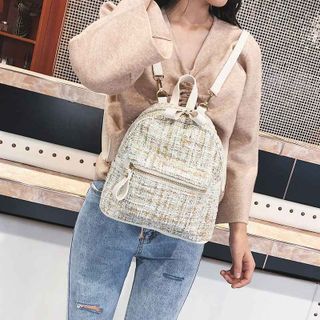 BALO NỮ MINI VẢI DẠ KIM TUYẾN CAO CẤP KÈM CỤC BÔNG AS22217 - TRÙM SỈ VN