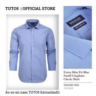 Áo sơ mi nam dài tay công sở kẻ sọc caro TUTO5 Menswear Extra Slim Fit Shirt chống nhăn phối màu thanh lịch