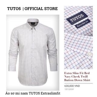Áo sơ mi nam dài tay công sở kẻ sọc caro TUTO5 Menswear Extra Slim Fit Shirt chống nhăn phối màu thanh lịch