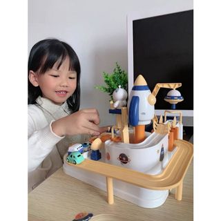 Đồ chơi ô tô đĩa bay trạm vũ trụ không gian, đồ chơi điều khiển bằng tay cho bé