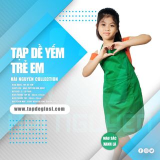 Tạp dề trẻ em vải kaki cotton thấm hút mồ hôi 5*