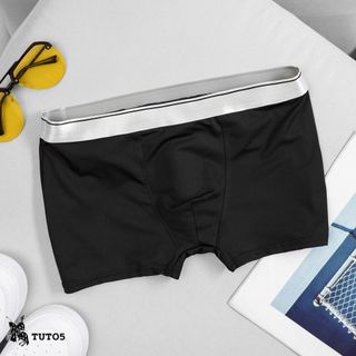Quần lót boxer xịp đùi nam TUTO5 thun lạnh cotton cao cấp kháng khuẩn trơn basic cạp cao thể thao trắng/đen/xám ghi BX01