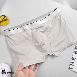 Quần lót boxer xịp đùi nam TUTO5 thun lạnh cotton cao cấp kháng khuẩn trơn basic cạp cao thể thao trắng/đen/xám ghi BX01