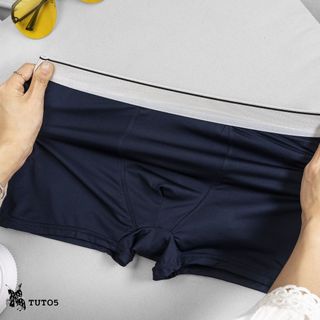 Quần lót boxer xịp đùi nam TUTO5 thun lạnh cotton cao cấp kháng khuẩn trơn basic cạp cao thể thao trắng/đen/xám ghi BX01