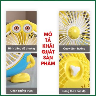 Quạt mini , quạt để bàn văn phòng hình thú cắm điện phù hợp để bàn làm việc cho dân văn phòng Cực Đáng Yêu