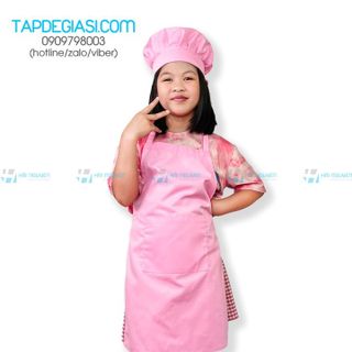 Tạp dề trẻ em 7 12 tuổi vải kaki cotton thoáng mát thấm hút mồ hôi