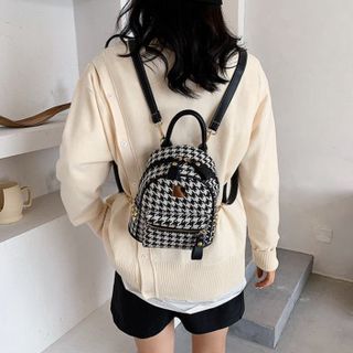BALO NỮ MINI HỌA TIẾT CARO CAO CẤP GẠCH CHÉO ĐINH TÁN AS22164 - TRÙM SỈ VN
