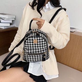 BALO NỮ MINI HỌA TIẾT CARO CAO CẤP GẠCH CHÉO ĐINH TÁN AS22164 - TRÙM SỈ VN