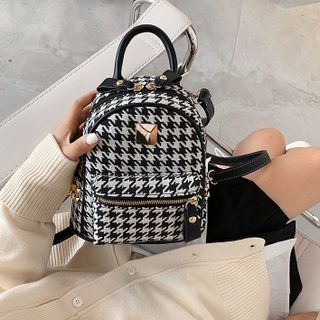 BALO NỮ MINI HỌA TIẾT CARO CAO CẤP GẠCH CHÉO ĐINH TÁN AS22164 - TRÙM SỈ VN