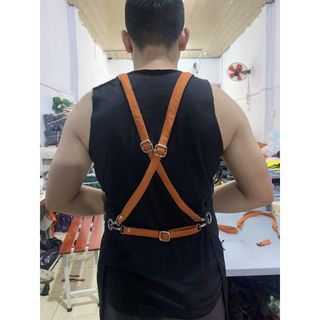 Tạp dề pha chế Golden Bamboo chất vải kaki cotton phối da Nhận in ấn tem nhãn logo theo yêu cầu khách hàng