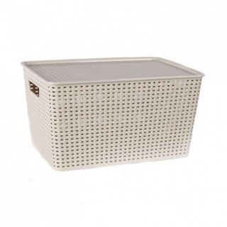 Rổ đan đựng đồ có nắp nhựa việt nhật size nhỏ  - Thùng nhựa đan nhiều màu đẹp, giỏ nhựa có nắp phong cách Hàn Quốc