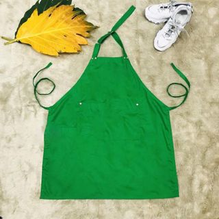 TẠP DỀ YẾM ĐÍNH NÚT MÀU XANH KÉT