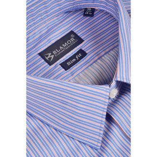 Áo sơ mi kẻ sọc nam TUTO5 Menswear dài tay công sở Slim fit Royal Blue Red Stripe Shirt chống nhăn, lịch lãm 105123037