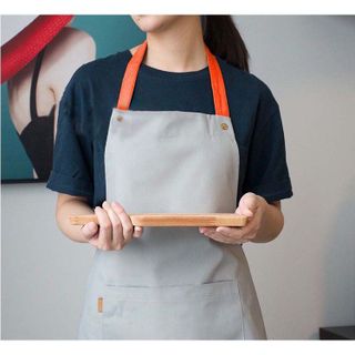 Tạp dề phục vụ cao cấp Golden Bamboo dành cho nhân viên tạp dề đồng phục Nam Nữ 3 nút bấm Nhận In Ấn Thiết Kế Logo