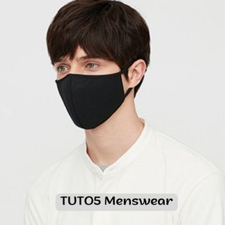 Combo 3 khẩu trang vải dệt kim TUTO5 thời trang 2 lớp trắng/đen người lớn kháng khuẩn, khử mùi, tái sử dụng 30 lần Nhật